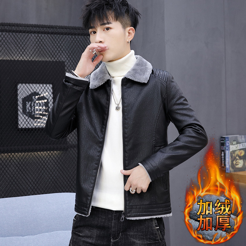 主推大货秋冬加绒皮衣男帅气皮夹克外套XZ313B-1-PY2851-P120,男装皮衣,星座310B-3