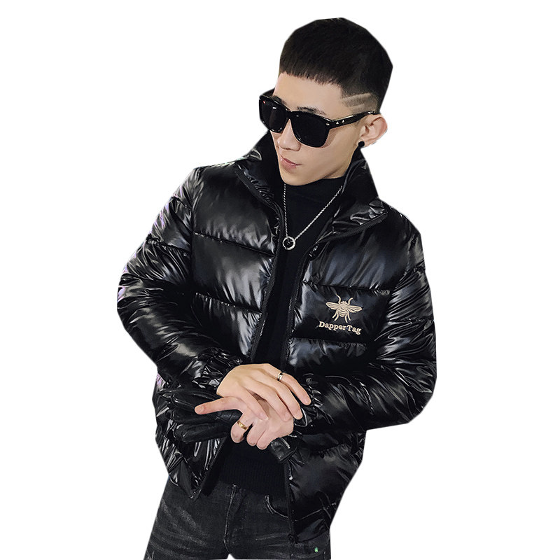 冬季立领加厚亮面刺绣棉衣男修身时尚棉服外套XZ313B-1-MY14P85,男装棉衣,星座310B-3