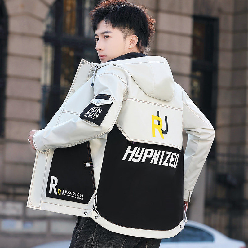 2021男士春季新款夹克休闲百搭连帽外套XZ313B-1-JK2025-P70图片