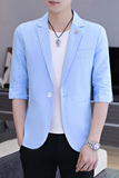 春夏新款西装男士时尚纯色百搭中袖小西服外套XZ313B-1-XF813，男装西服，星座310B-3