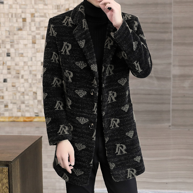 秋冬毛呢大衣男潮流时尚中长款修身外套XZ313B-1-M6687-P190控268,男装毛呢大衣,星座310B-3