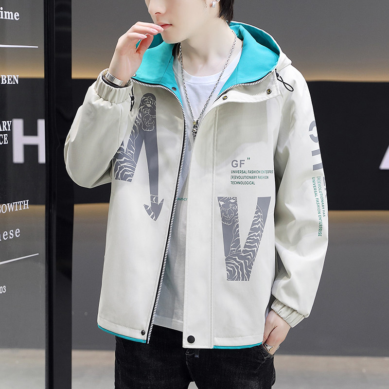 夹克男春季新款潮流ins男士连帽外套XZ313B-1-J图片