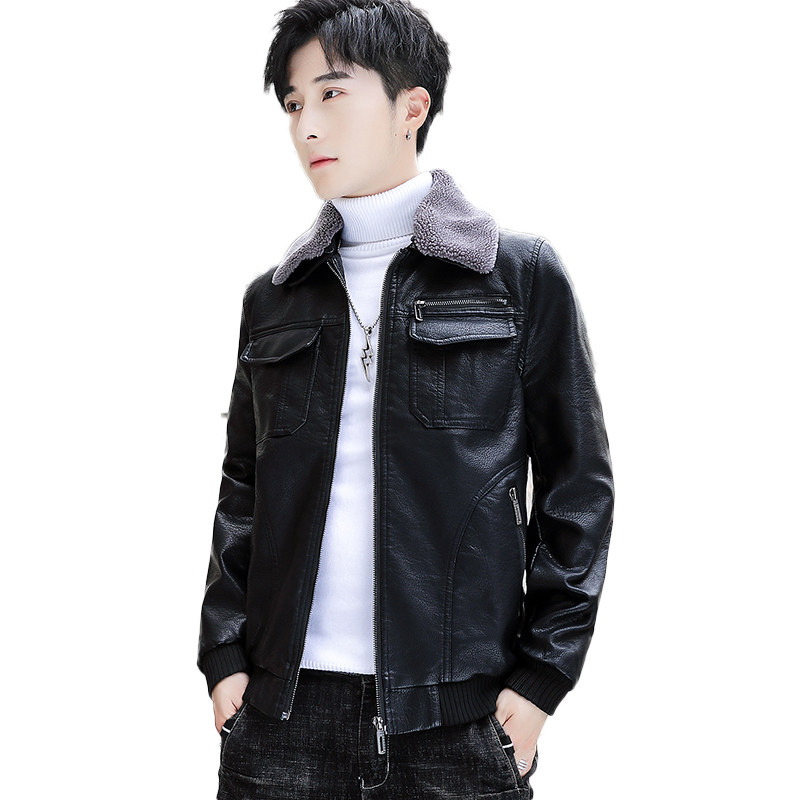 2021冬加绒皮衣青年机车服皮夹克外套男XZ313B-1-PY1902-P120,男装皮衣,星座310B-3