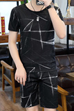 夏季新款男士圆领T恤短袖五分裤时尚休闲套装XZ313B-1-TZ89-P30，男装休闲套装，星座310B-3