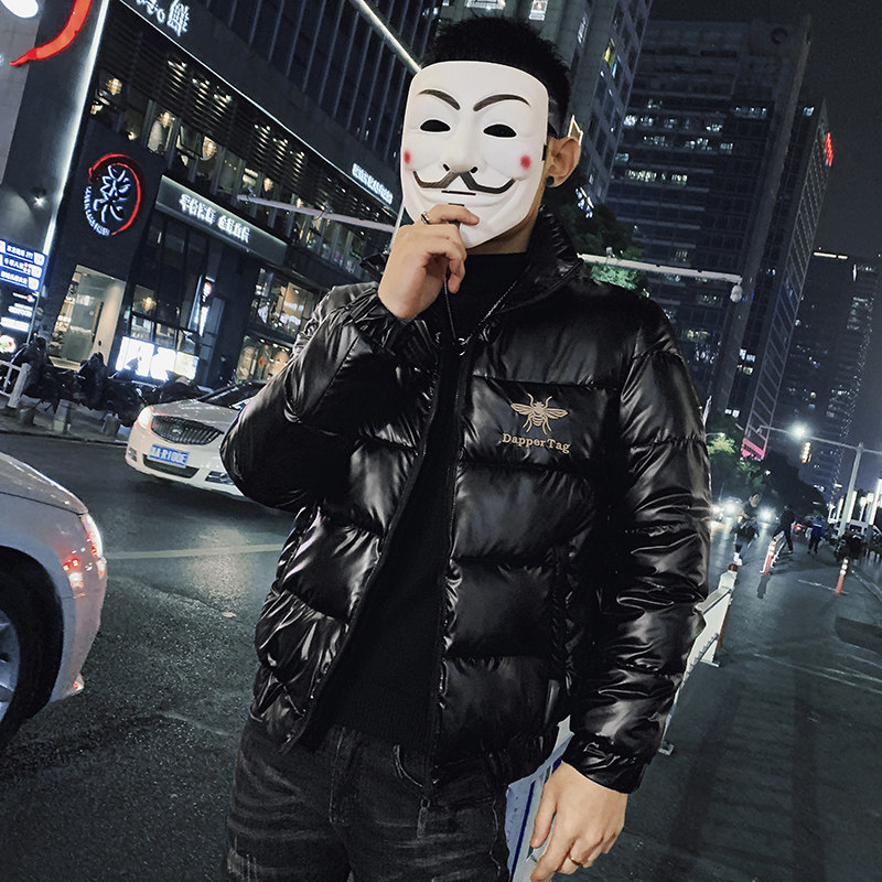 冬季立领加厚亮面刺绣棉衣男修身时尚棉服外套XZ313B-1-MY14P85,男装棉衣,星座310B-3