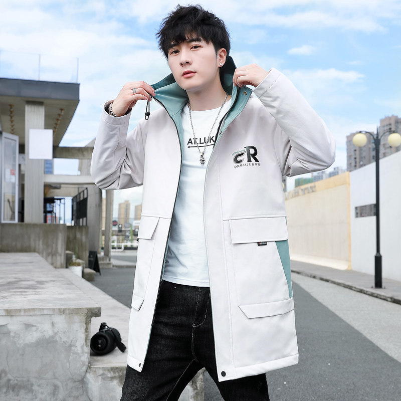 秋季新款中长款风衣男连帽夹克外套XZ313B-1-S215-P70,男装夹克,星座310B-3