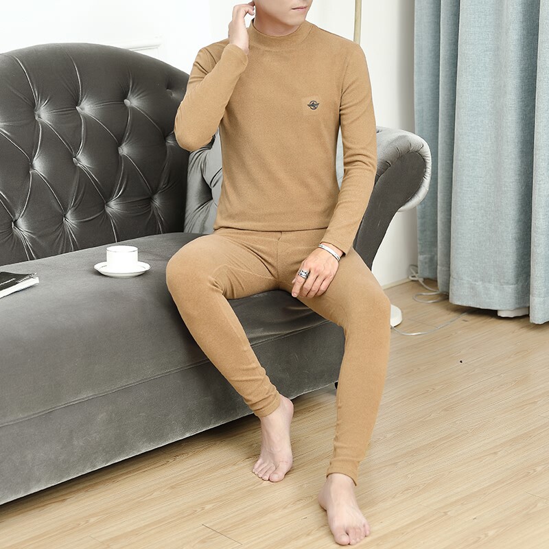 秋冬男士休闲精品德绒半高领双面绒保暖套装XZ313B-1-T2199-P60,男装休闲套装,星座310B-3