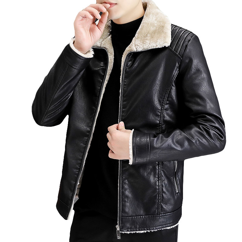 秋冬加绒j加厚皮衣型男帅气个性皮夹克外套XZ313B-1-PY835-P120,男装皮衣,星座310B-3