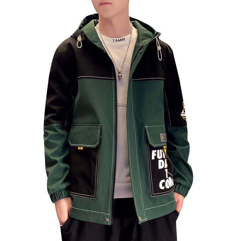 夹克男秋冬季潮流ins加绒加厚连帽工装外套XZ313B-1-R1201-P70,男装夹克,星座310B-3