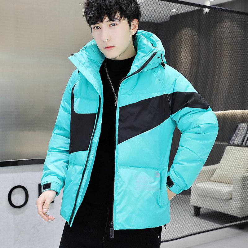 冬季棉衣男短款连帽拼接色加厚时尚棉服外套XZ313B-1-MY1422-P105图片