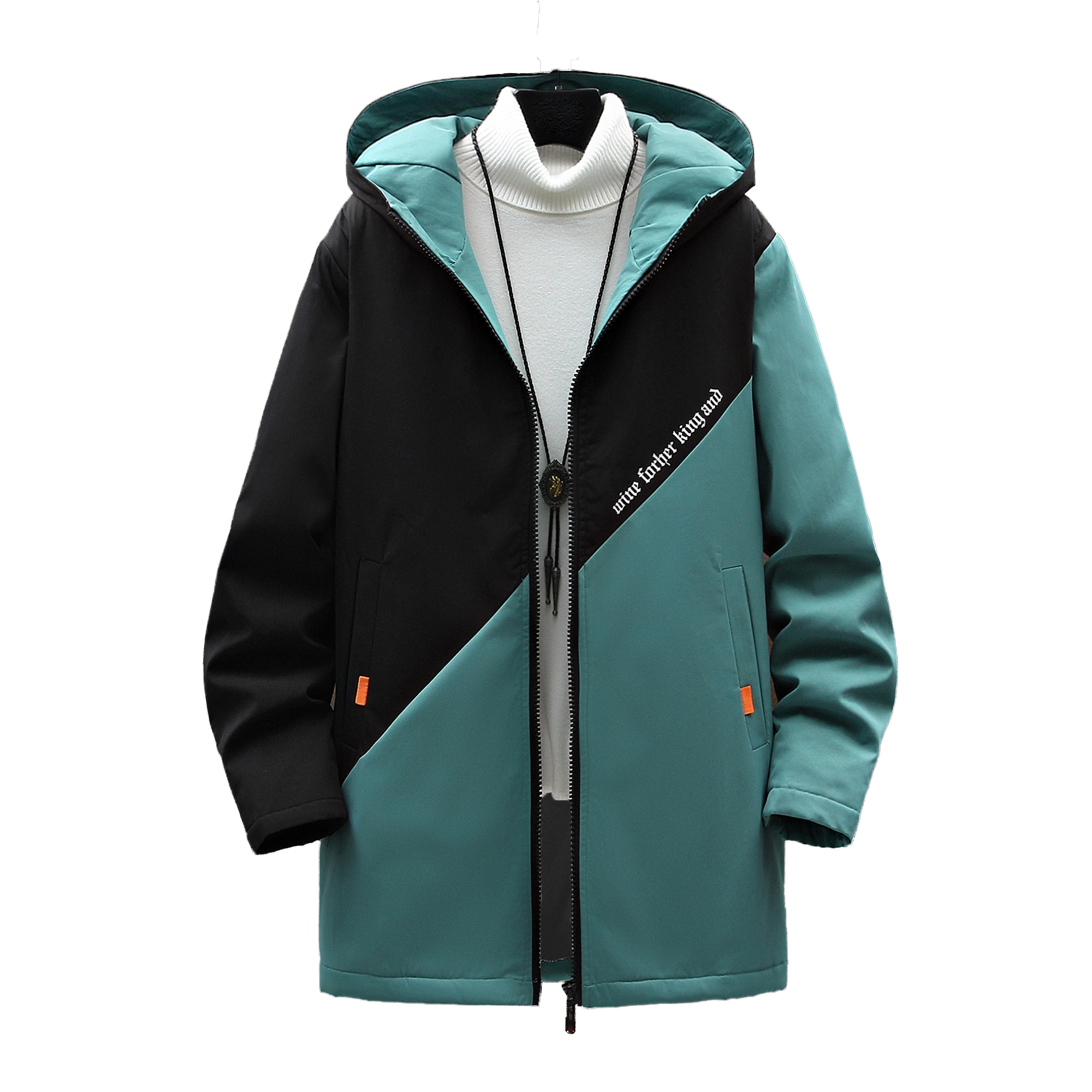 秋季中长款风衣男士连帽潮流休闲夹克外套XZ313B-1-B16-P50,男装夹克,星座310B-3