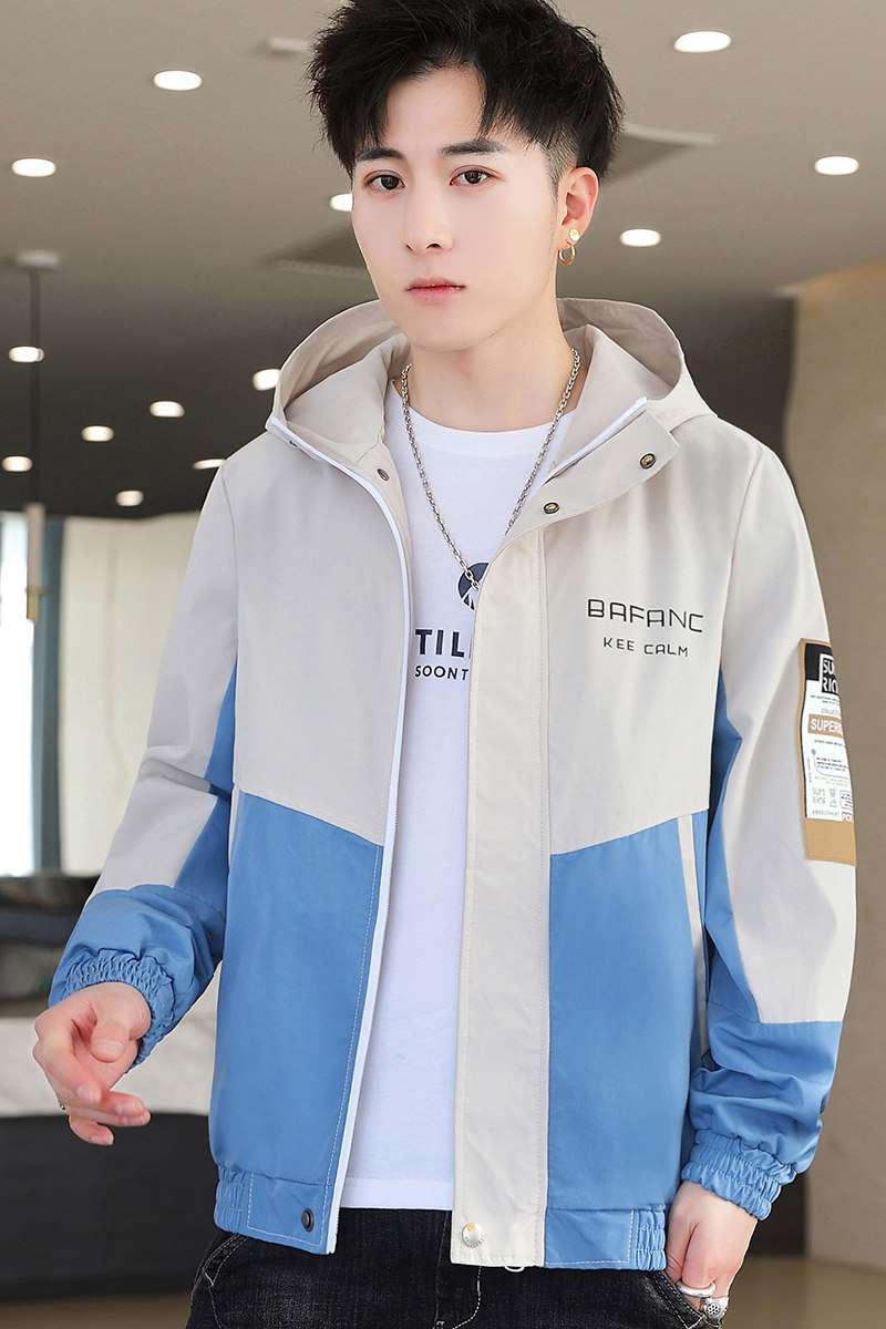 主推款春季新款夹克青少年休闲百搭连帽外套XZ313B-1-NS08-P50,男装夹克,星座310B-3