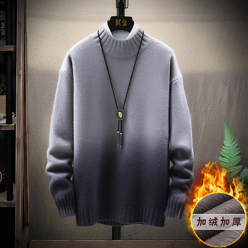 2021秋冬加绒加厚半高领毛衣男潮流针织衫XZ313B-1-CP1090-P55,男装针织衫/毛衣,星座310B-3