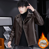 主推秋冬新款加绒皮衣型男机车服皮夹克外套XZ313B-1-PY916-P130，男装皮衣，星座310B-3