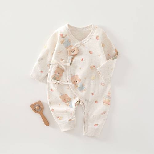 婴儿衣服四季纯棉连体衣宝宝无骨哈衣新生儿长袖爬服a类春秋初生