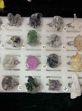 天然水晶原石戒指百搭批发手链吊坠