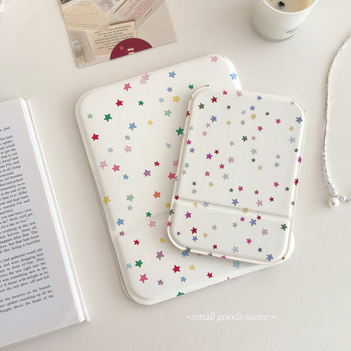 ins彩色星星化妆镜女台式折叠镜子梳妆镜子便携大号桌面镜子宿舍