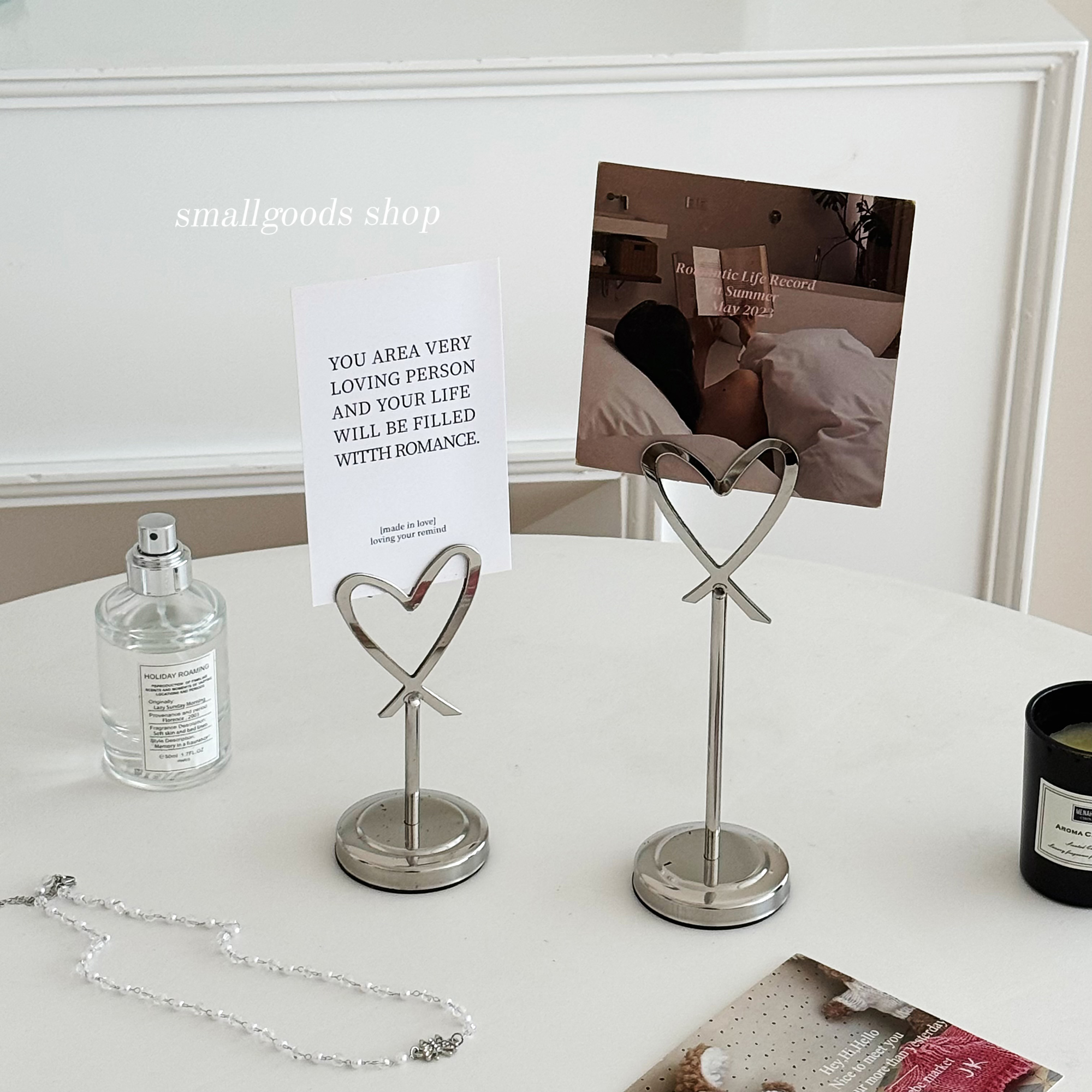 ins爱心便签夹留言夹桌面摆件装饰立式卡片夹照片展示夹拍照道具