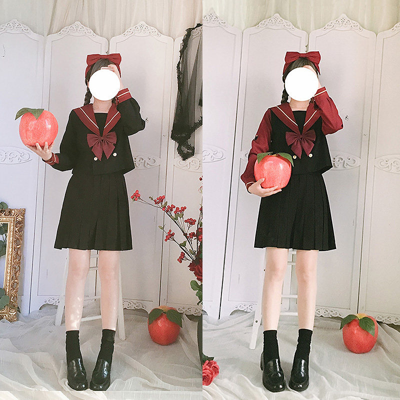 原创jk水手服长袖日系学院风图片