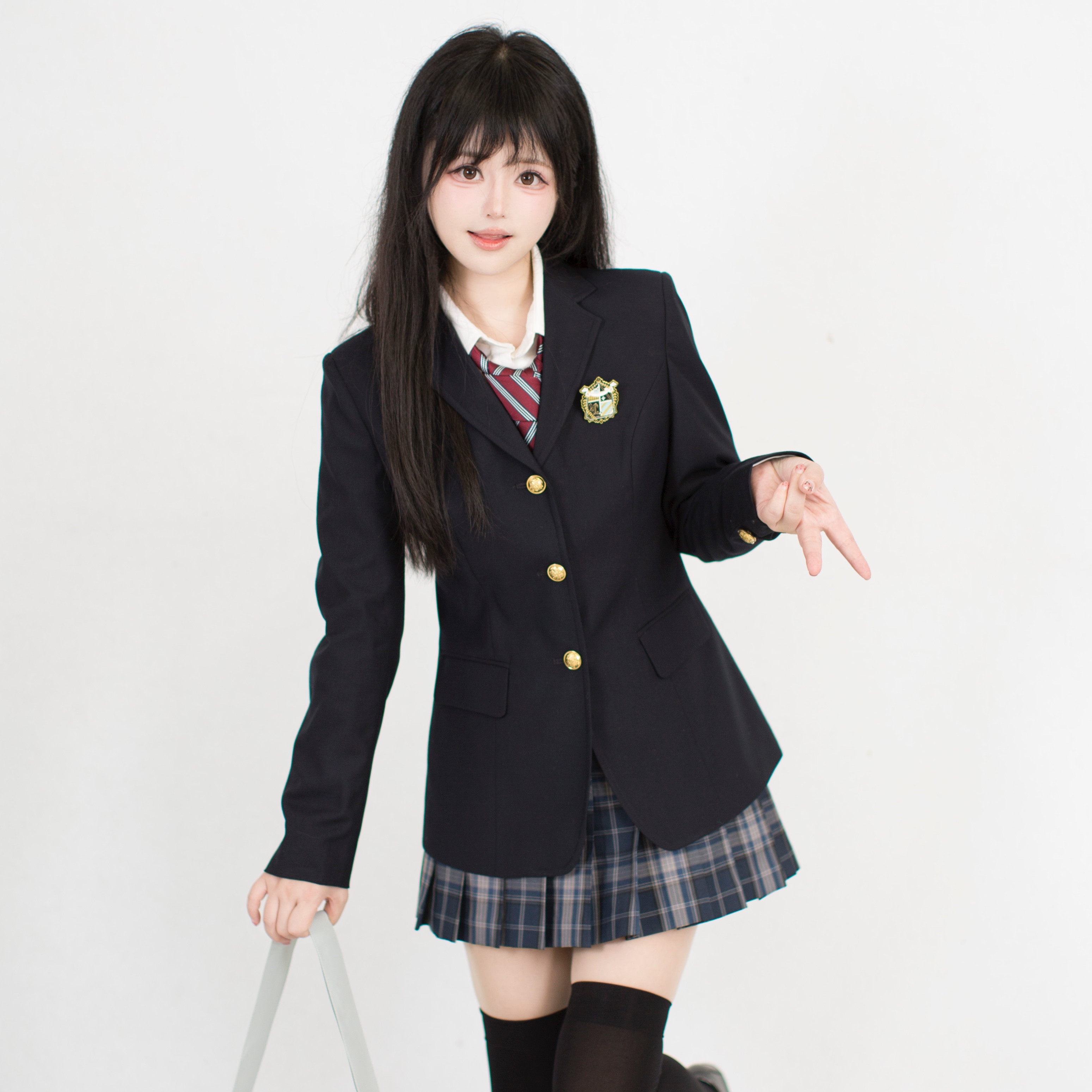 珠珠家原创 星巧高西装 收腰西服学院风jk制服三粒扣百搭外套日系图片
