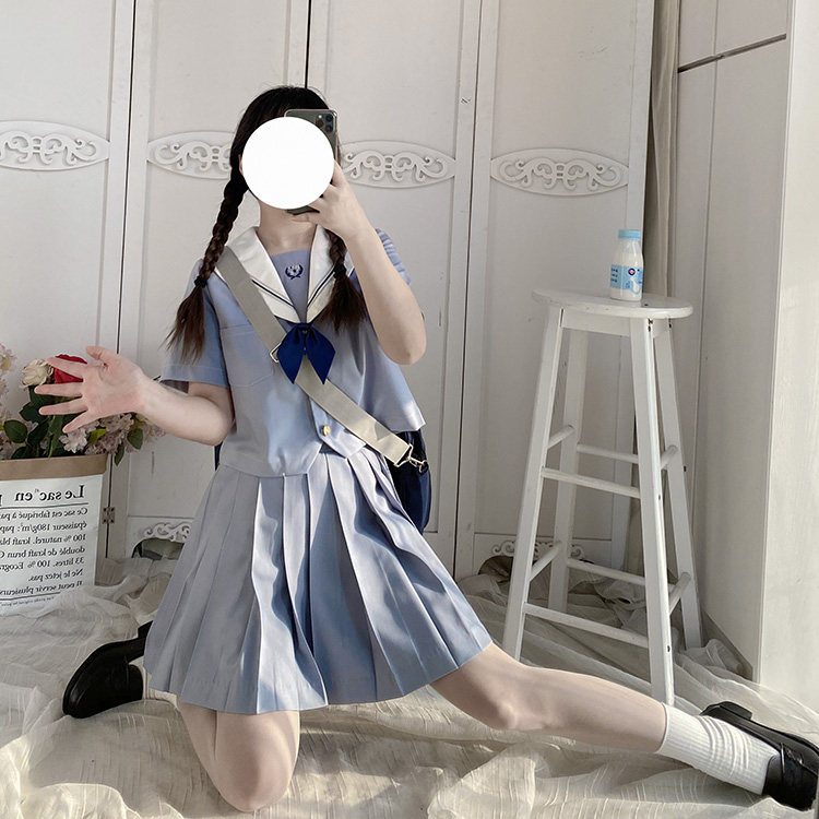 渝川原创jk短袖水手服套装学院风图片