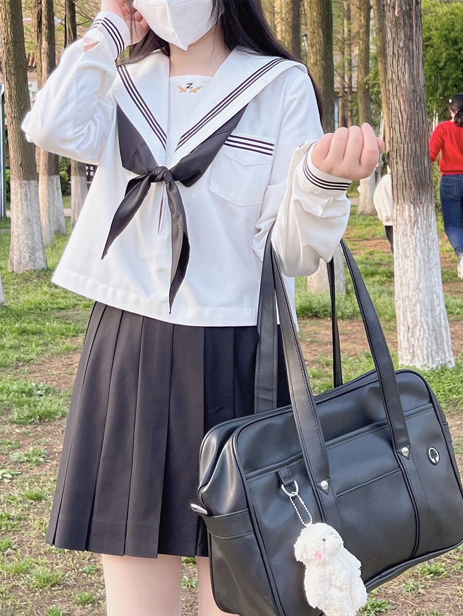 ZHUZHUJIA JK [MO LINGZHONG] ORIGINAL SAILOR UNIFORM ORTHODOX JK UNIFORM MIDDLE WEAR LONG SLEEVES SPRING AND AUTUMN GENUINE STUDENTS