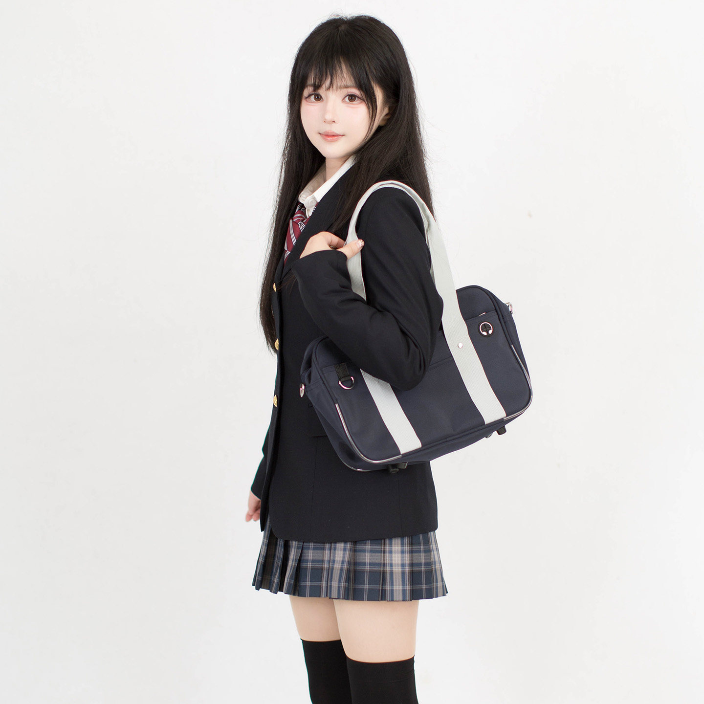 珠珠家jk制服包校供感中号帆布包图片