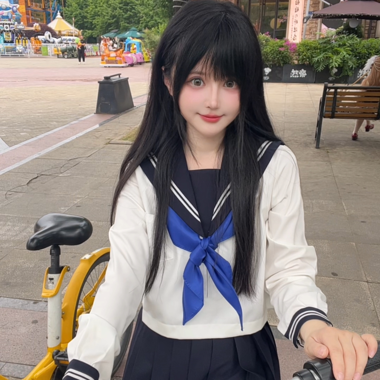 jk现货春秋长袖基础款显瘦水手服图片
