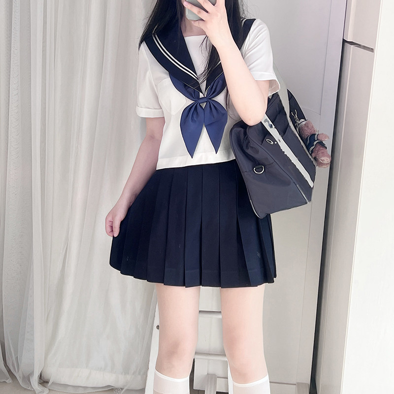 珠珠家jk夏季白二本短袖水手服套装基础款日系学院风校供短款制服图片