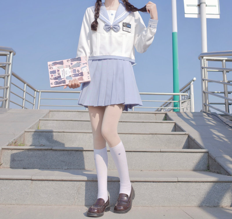 现货珠珠家小春私立春秋新原创正统jk水手服长袖中间服少女小清新