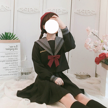 辛德瑞拉春款正统JK制服黑色水手服日系校服学院风中间服