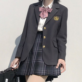 珠珠家原创雅泽女子西装 jk制服三粒扣西服外套校供感显瘦女日系