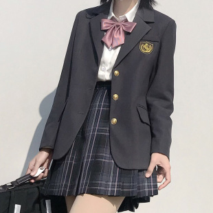 珠珠家原创雅泽女子西装 jk制服三粒扣西服外套校供感显瘦女日系