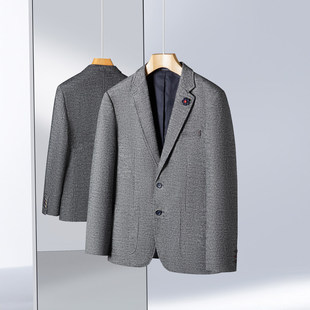 浅灰花纹小单西 秋季 2025休闲西服男花纹简约单西舒适时尚 外套男士
