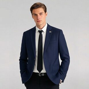 撤标撤柜男士 休闲纯绵羊毛单西外套秋冬轻奢高级感青年便西潮 西装