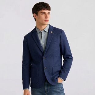 撤标撤柜秋冬季 加厚西服外套100%绵羊毛单西上衣商务休闲便西 男士