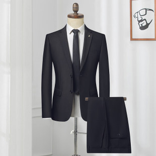 西服西裤 H家撤柜经典 通勤套装 高级感商务休闲正装 两件套 西服男士