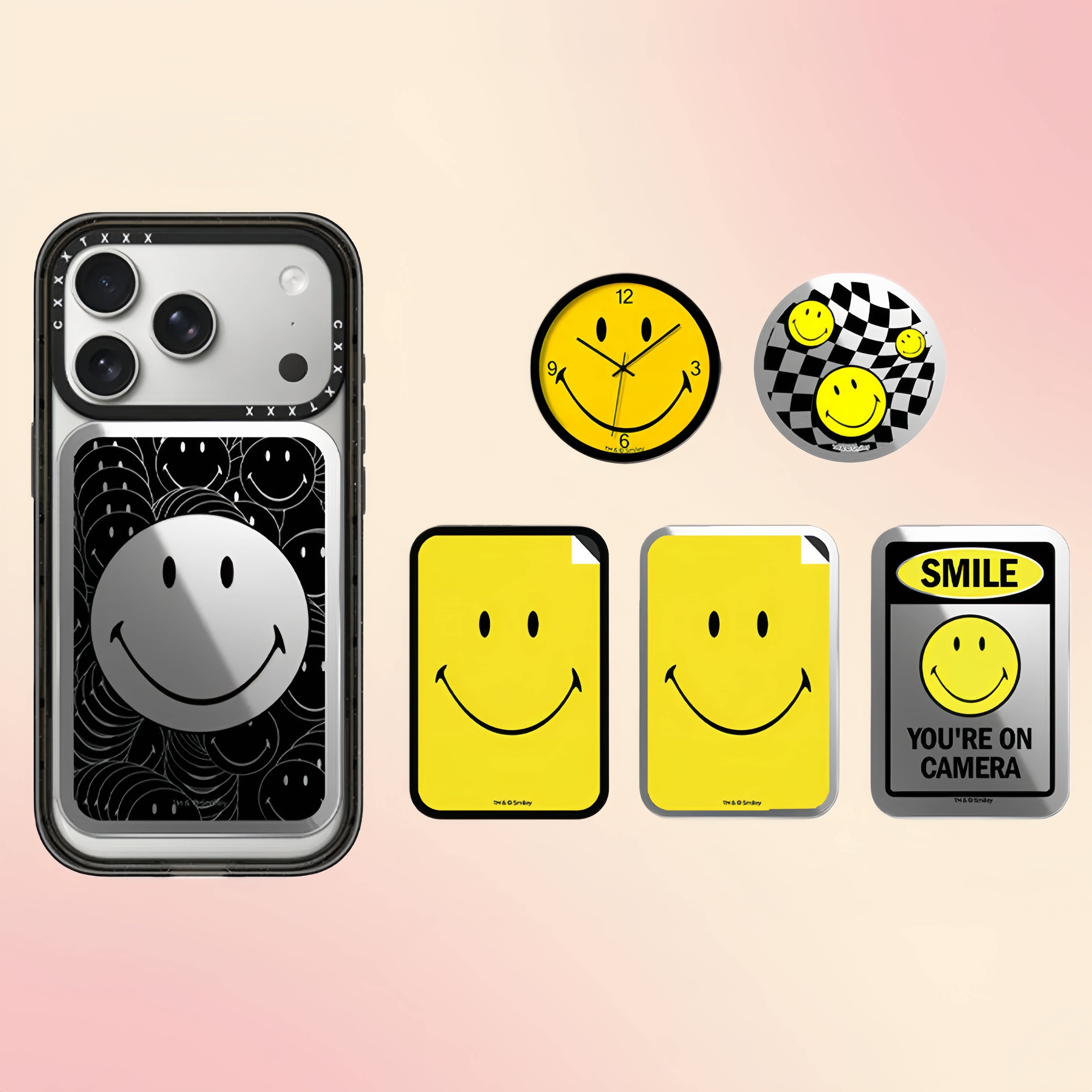 【韩国】明星同款黄色笑脸Smiley标签磁吸支架Magsaf支架通用卡包