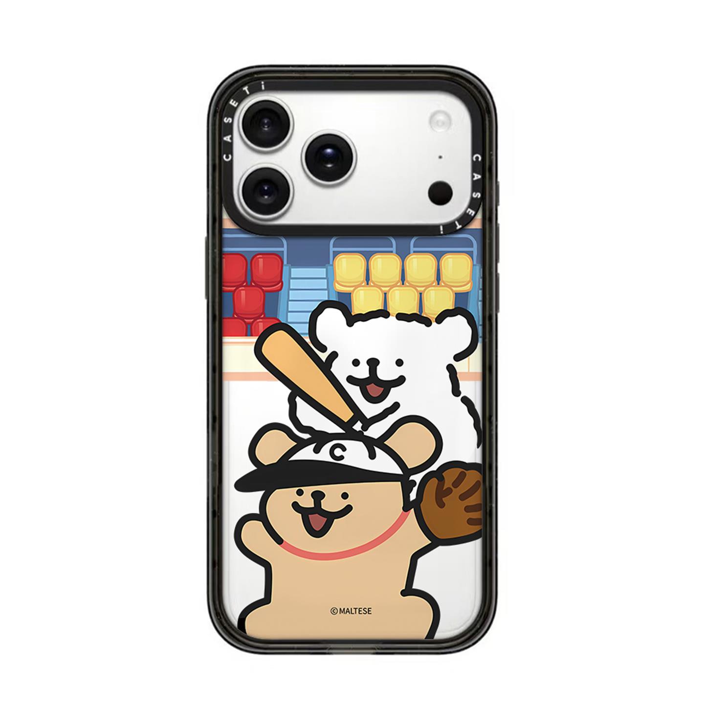 【韩国】线条小狗棒球贴纸适用于苹果17promax手机壳/iphone16promax/15pro/14plus/13p/12p套case磁吸保护壳