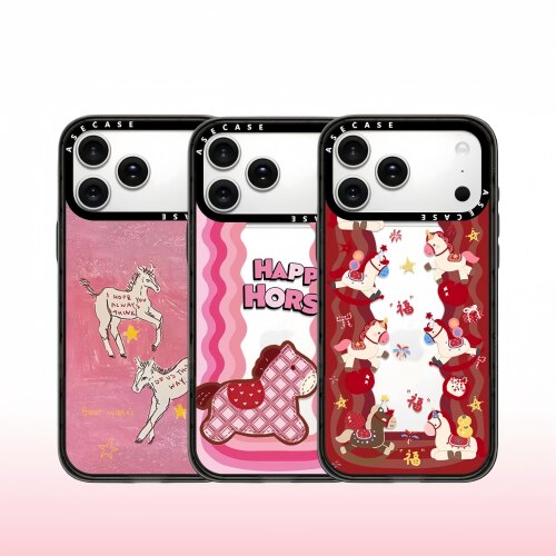 【韩国】明星同款招财桃花波浪小马16pro适用iPhone17promax苹果15plus壳网红14创意13磁吸12华强北潮壳女款