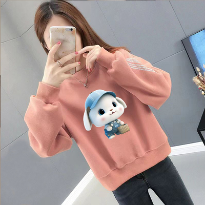 加绒不加绒秋冬新款慵懒风韩版潮ins宽松短款卫衣女无帽百搭上衣