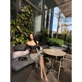 蕾丝拼接一字肩美背长袖 T恤女秋冬纯欲套装 格纹包臀半身裙两件套