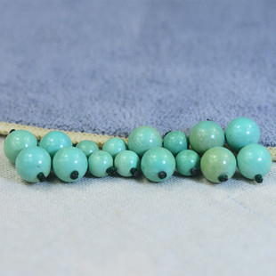 天然湖北原矿高瓷绿松石圆珠文玩手串配珠隔珠散珠对珠腰珠配饰