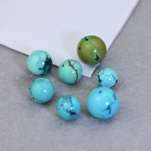 一物一图单颗绿松石圆珠散珠