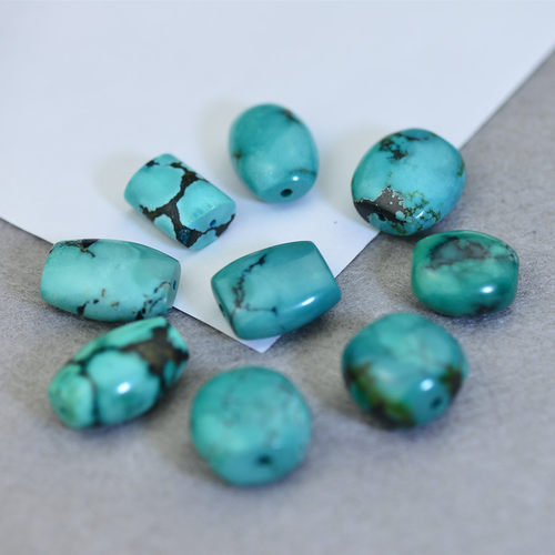 一物一图蛋形珠子背云天然绿松石