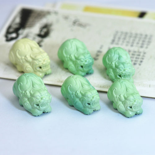 原矿天然绿松石无优化苏工雕刻飞天貔貅配饰散珠挂坠吊坠手把玩