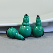 湖北原矿天然绿松石圆珠三通108佛珠手串手链分体三通佛头diy配饰