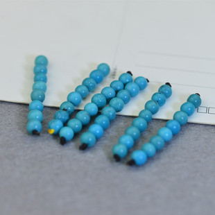 配珠 108佛珠DIY文玩弟子珠 湖北原矿天然绿松石 无优化圆珠散珠