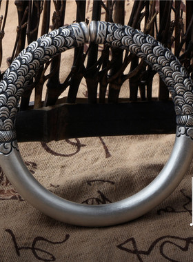 实心情侣鳞纹战甲银手镯