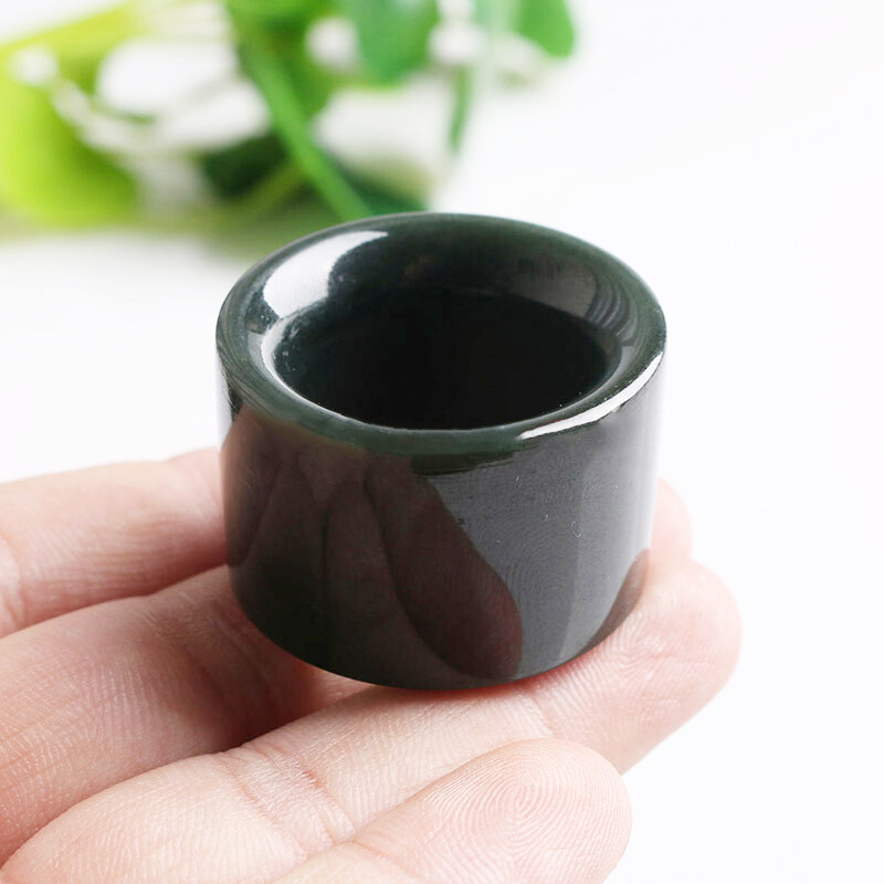 新疆和田玉扳指 男款霸气青玉指环 随身把玩玉器天然玉石扳指戒指